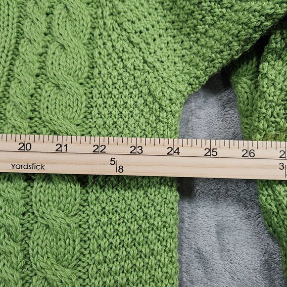 Aran Crafts Cardigan Womens XXL Green Merino Wool Cable Knit Full Zip Ireland - Picture 7 of 8